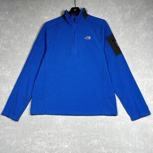 The North Face Fleece Mens Large Blue Quarter Zip Fleece Pullover Long Sleeve